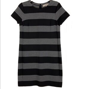 ANN Taylor Loft Thick Stripe Short Sleeve Knee Length Heavy Shift Dress